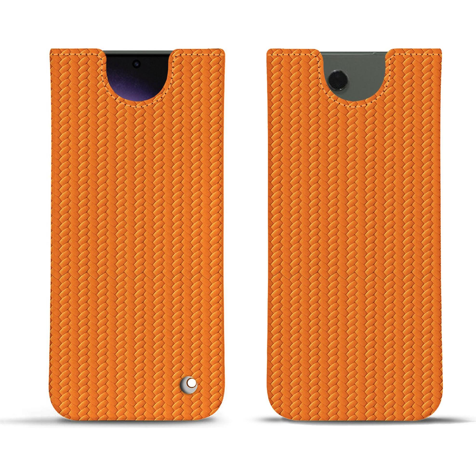 Noreve Lederschutzhülle (Samsung Galaxy S24 Ultra), Smartphone Hülle, Orange