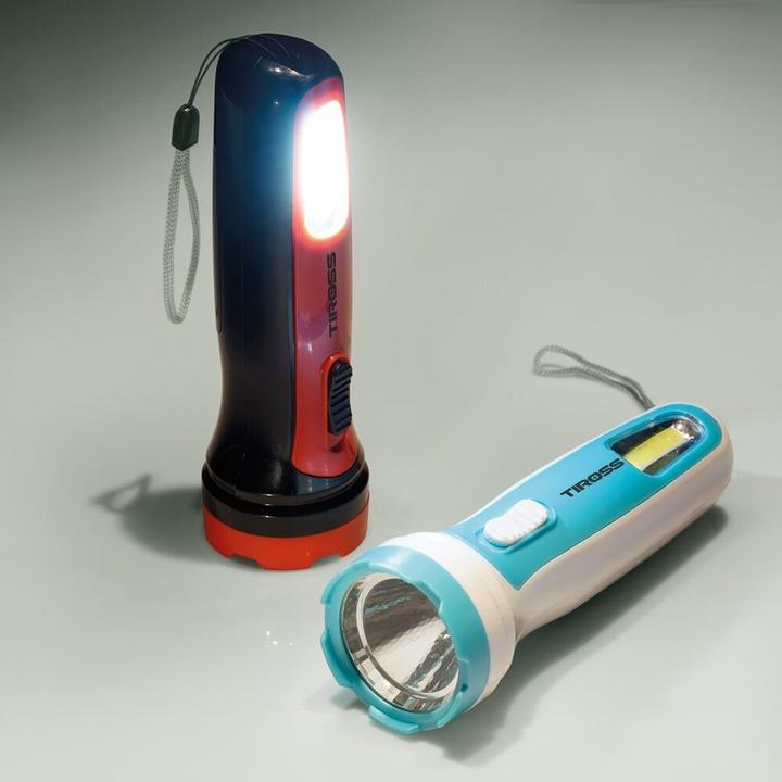 Actual product image Tiross FLASHLIGHT STRAIGHT 1WLED 2W COB 3xAA/WITHOUT BATTERY TS-1911