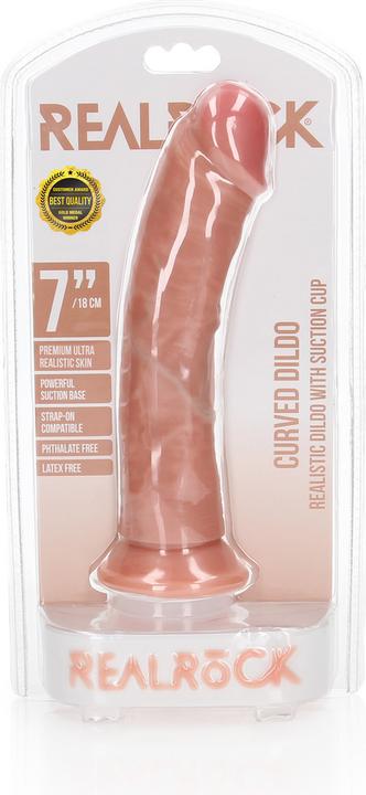 Produktbild RealRock Curved Realistic Dildo with Suction Cup - 7"/ 18 cm
