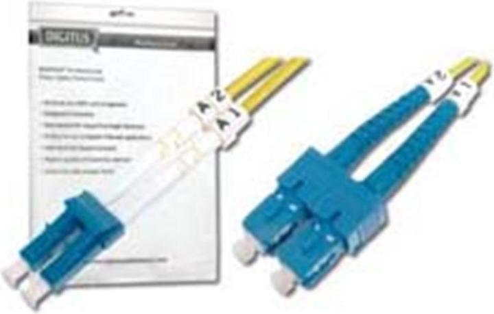 Produktbild Digitus LWL Patchkabel LC/SC 09/125µm Singelmode Duplex Halogenfrei mit Messprotokoll gelb 1m (1 m)