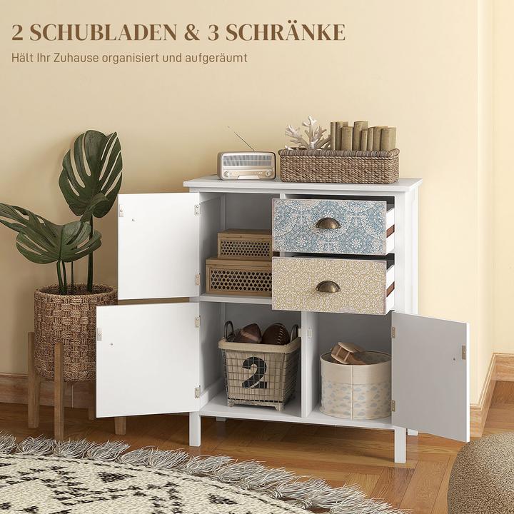 Image du produit Homcom Kommode MDF, Kiefernholz Weiss (68 x 34 x 80 cm)