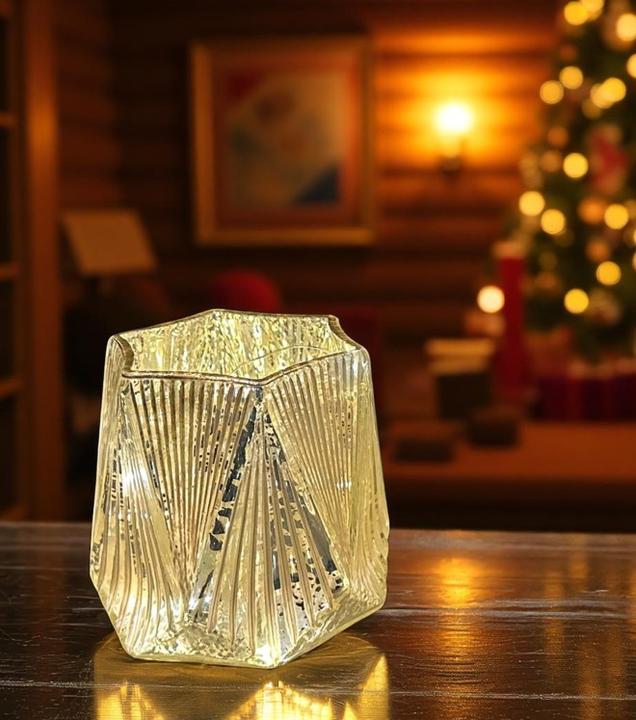 Immagine prodotto GuGus Lanterna 6 vetri quadrati bianco opaco all'interno dell'oro D10cm x H10cm (1 x, 10 x 10 cm)