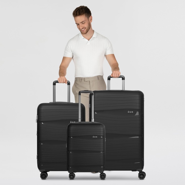 Produktbild D&N Travel Line 4300-Plus 4 Rollen Kofferset 3-teilig mit Dehnfalte (1910 l, XL (ab 115l))