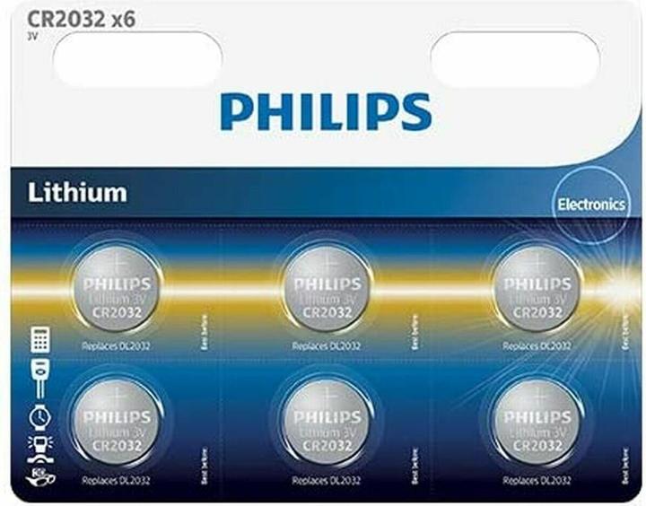Actual product image Philips Minicells Button cell CR2032P6/01B, Single-use battery, CR2032, Lithium, 3 V, 6 pc(s), 210 m (6 pcs., CR2032, 210 mAh)