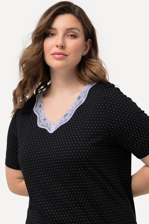 Actual product image Ulla Popken Polka Dot Short Sleeve Pajama Set (42, 44)