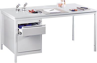 Actual product image eurokraft basic Master desk, light gray (140 cm, 80 cm)
