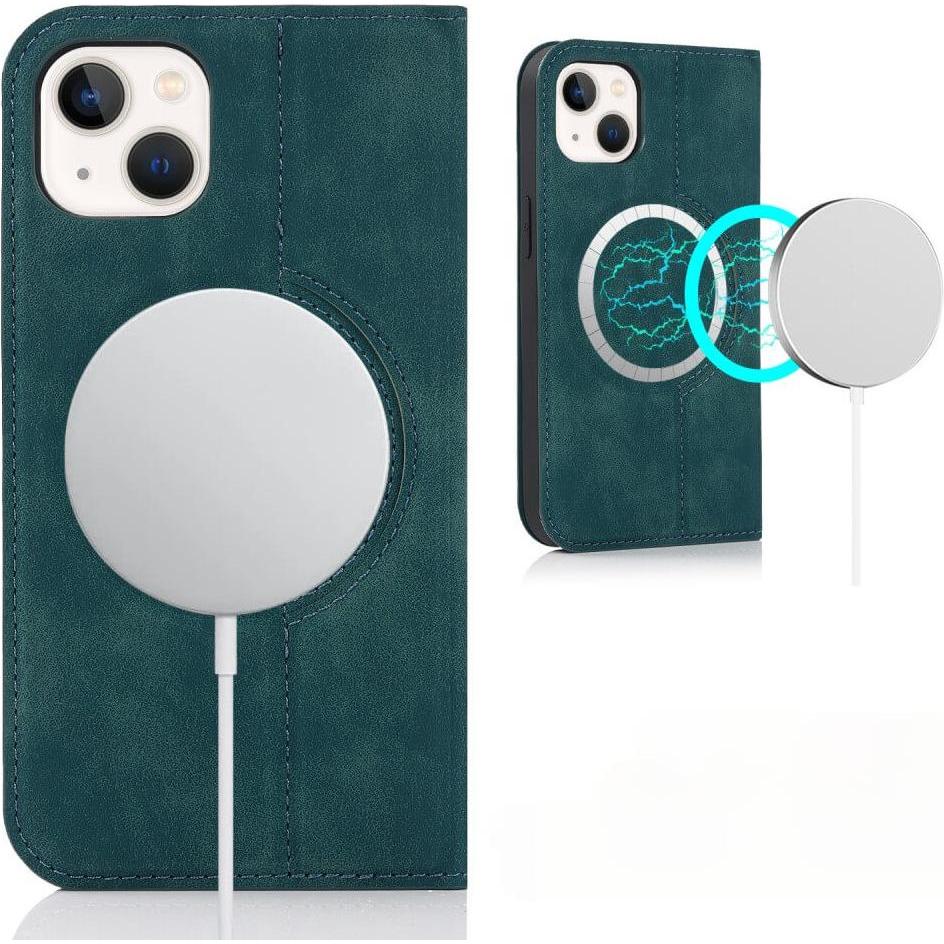 Thumbnail - Cover-Discount iPhone 15 - MagSafe Flip Case RFID blau (Apple iPhone 15), Smartphone Hülle, Blau