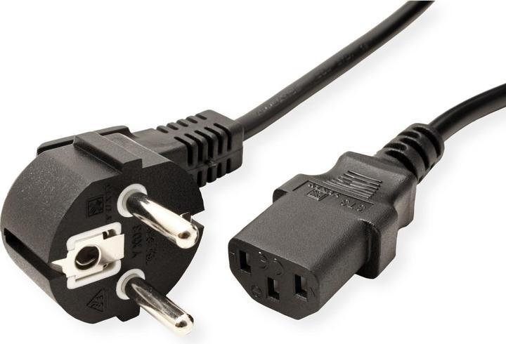 Produktbild Value Stromkabel 1,8m schwarz IEC320 EN60320C13 m/w CEE7/7 gerade (BE)(FR)(DE) (1.80 m)
