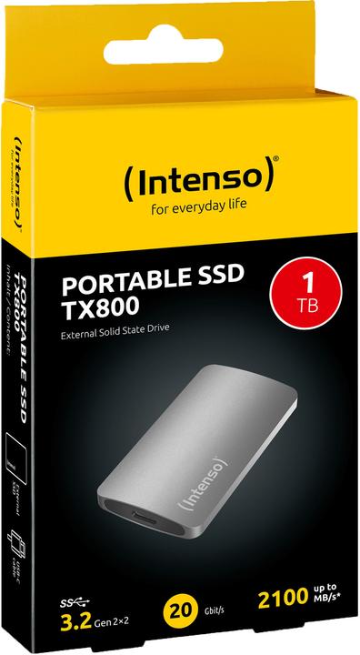 Actual product image Intenso SSD 1.0TB TX800 1.8" USB 3.2 Gen1 Anthracite (1 TB)