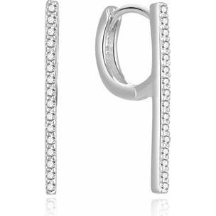 Moiss, Ohrringe, Minimalist silver earrings with cubic zircons E0002530 (L)