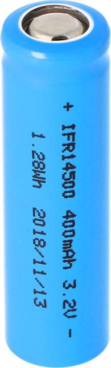 Immagine prodotto Efest Batteria ricaricabile IFR14500 - AA, Flat Top (senza testa) terminale positivo piatto (1 pz., 400 mAh, Accumulatore di carica elettrica)