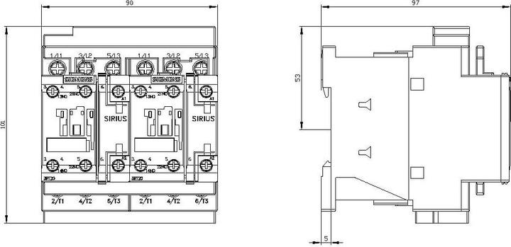 Actual product image Siemens Reversing contactor AC 11kW/AC 25A/AC 230V/50Hz 3RA2326-8XB30-1AL2