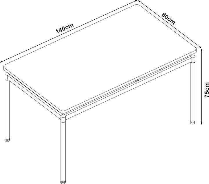 Immagine prodotto En.Casa Tavolo da pranzo Hemnes per 6 persone 140x80 cm effetto rovere (140 x 80 x 75 cm)