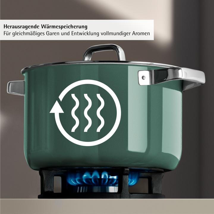 Produktbild WMF Fusiontec Mineral Pro, Schmortopf mit Deckel, 28 cm, Eucalyptus Haze (Bräter + Schmortopf, Edelstahl, Fusiontec, 28 x 20 cm)