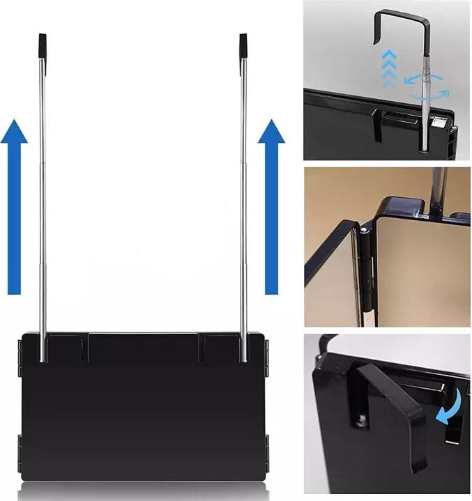 Actual product image Noya Klappbarer Kosmetik Spiegel 93x20x3cm mit 360° Ansicht und Aufhängung Schwarz