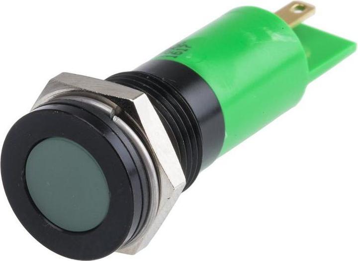 Image du produit RS PRO Led chrome noir affleurante verte 14mm