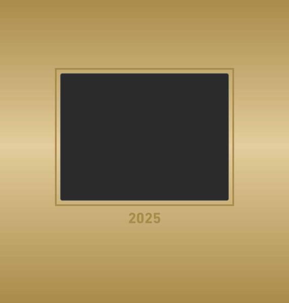 Alpha Edition Foto Knutsel Kalender Goud 2025, 21x22cm, Doe het zelf kalender met pagina's gemaakt van (21 x 22 cm, Engels, Italiaans, Frans, Duits)