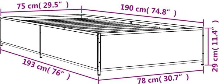 Image du produit vidaXL Bettgestell (75 x 190 cm)