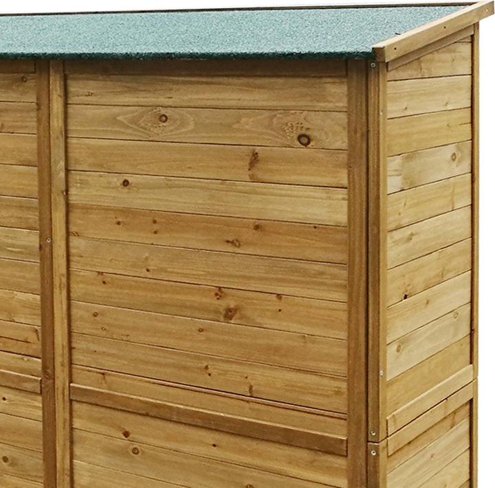 Produktbild Wiltec Gartenhaus 2 Flügel Tür 1350x500x1540mm Fichtenholz Gerätehaus Bitumen
