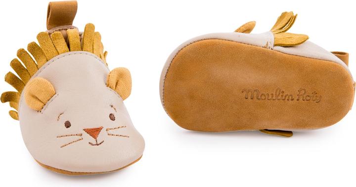Image du produit Moulin Roty Chaussons en cuir beige lion 0/6 mois, Sous mon Baobab (16, 17)