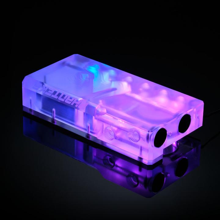 Actual product image Phanteks R160C Reservoir - transparent acrylic backplate, DRGB LED