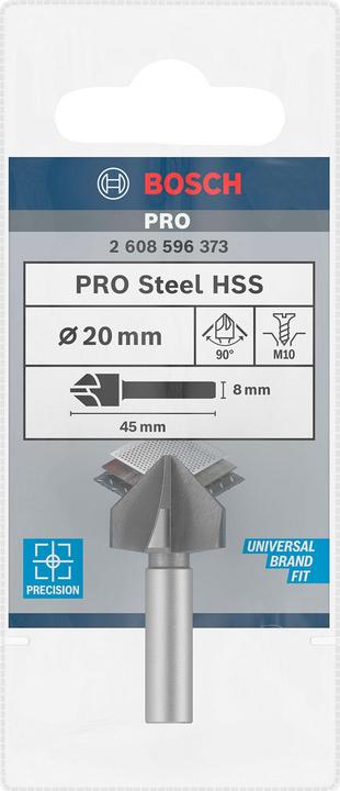 Produktbild Bosch Professional Zubehör PRO Steel HSS Kegelsenker, 20 x 45 mm, M10 (8 mm)