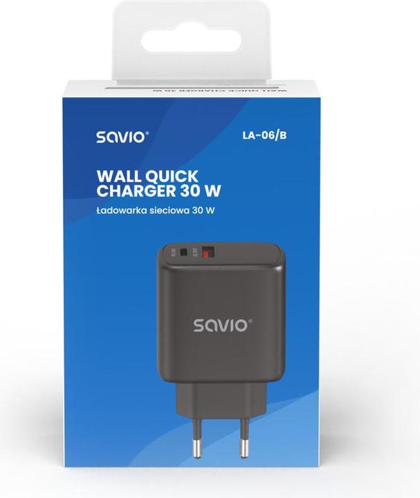 Actual product image Savio Wall charger 30 W Quick Charge, Power Delivery 3.0, LA-06 (30 W, 2 ports)