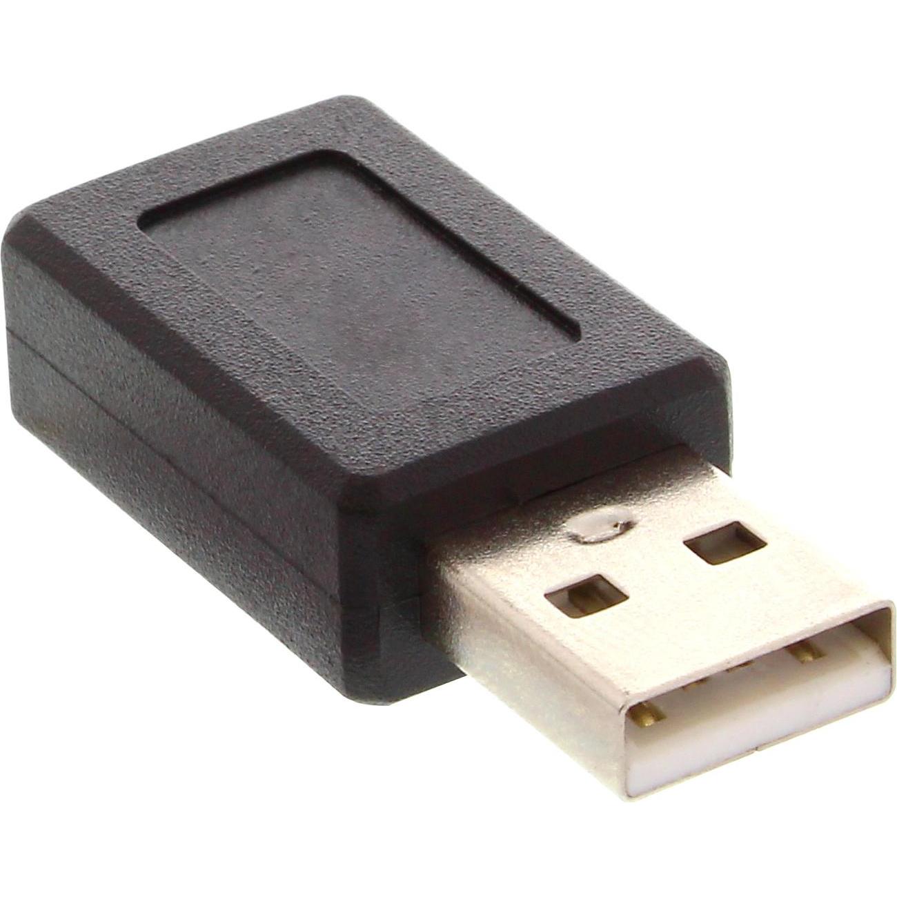 InLine Adattatore USB 2.0 (USB-A, Mini USB), Adattatore dati + video, Nero
