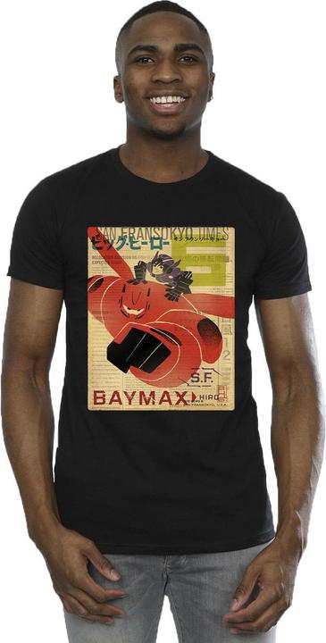Immagine prodotto Disney Big Hero 6 Baymax Flying Baymax Newspaper Maglietta Uomo (XL)