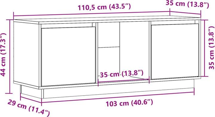 Actual product image VidaXL Vihaan (110.5 x 35 x 44 cm)