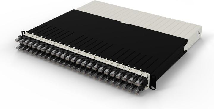 PATCHBOX one / 8RU / Cat 6A, UTP, 0.8 m, black (U/UTP, CAT6a, 0.80 m)