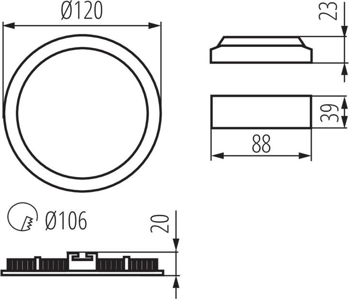 Actual product image Kanlux 28937 ROUNDA V2 LED 6W-NW-W Recessed luminaire (330 lm)