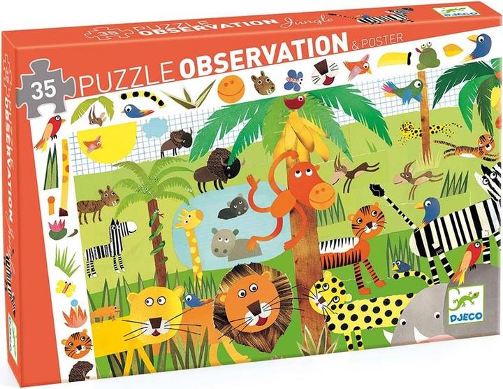 Produktbild Djeco Wimmelpuzzle Im Dschungel (35 Teile)