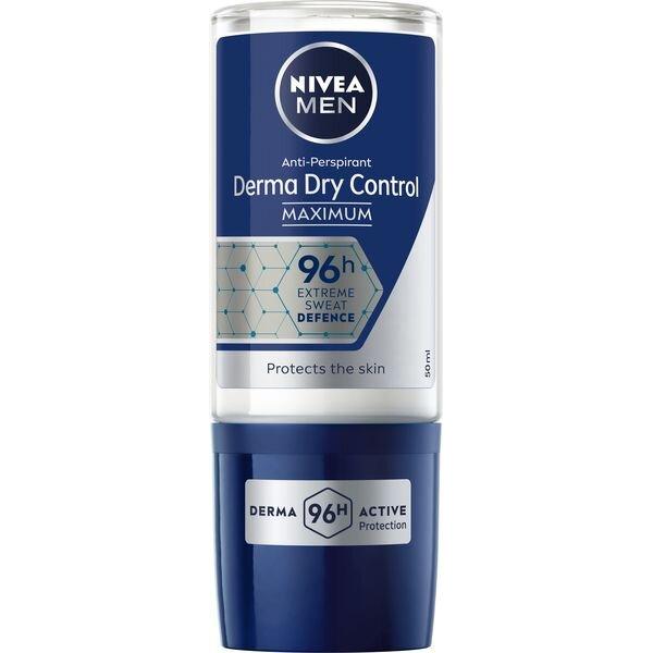 Nivea Uomo Deodorante, Ball Antitraspirante Derma Dry Control (Antitraspirante) 50 Ml (Roll-On, 50 Ml)