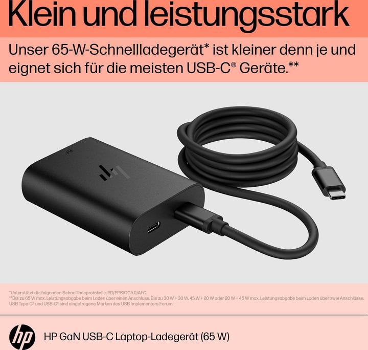 Image du produit HP Chargeur USB-C pour ordinateur portable 65W GaN (65 W)