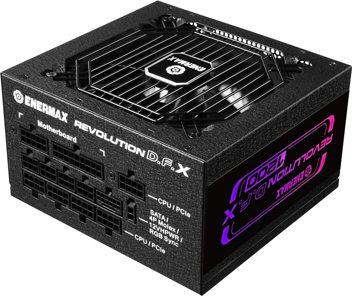 Actual product image Enermax Revolution D.F. X ARGB ATX3.0 PCI-e 5.0 Gaming PC Power Supply 1050W 80Plus Gold Full Modular 2X (1050 W)
