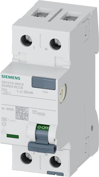 Produktbild Siemens RCCB Type A 25A 1+N-pole 30mA 230V 2mW