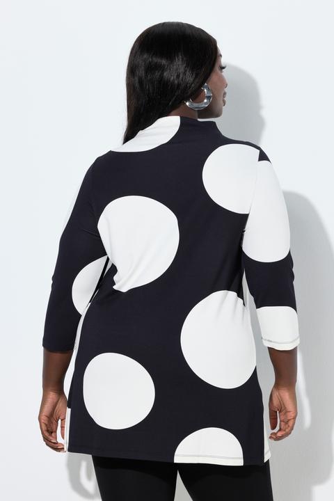 Produktbild Ulla Popken Sweatshirt, Punkte, A-Linie, Stehkragen, 3/4-Arm (60)