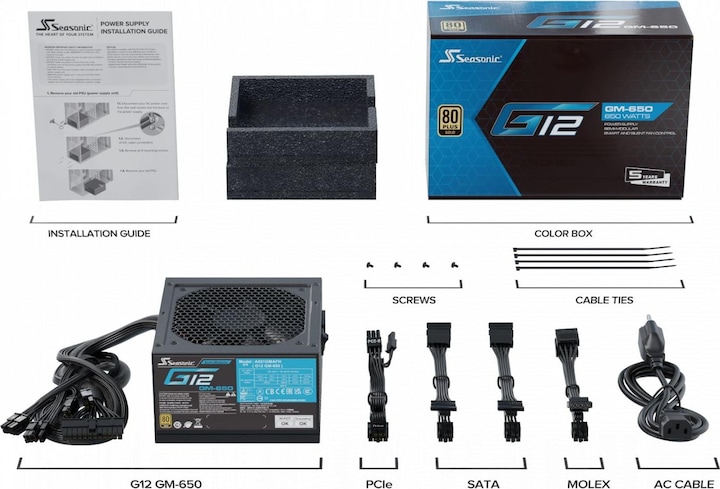 Actual product image Seasonic G12 GM-650 (650 W)