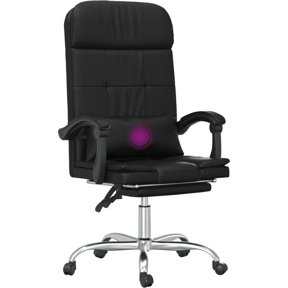 Vidaxl Schwarz Bürostuhl, Massage-Bürostuhl (46.50 - 56 Cm)