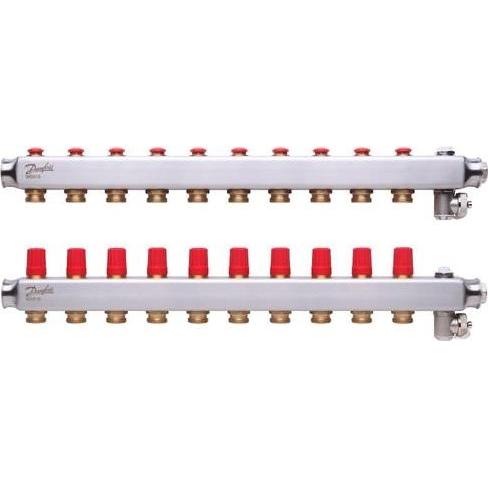 Danfoss GV manifoldsaet SSM 10+10 m/endestykykke, Zubehör Heizen