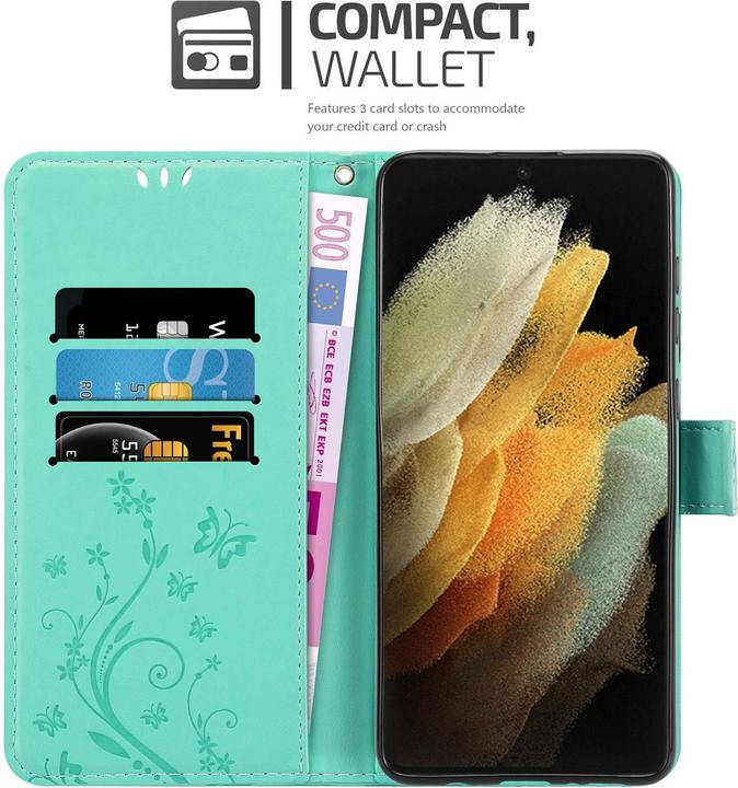 Produktbild Cadorabo Flower Book Hülle (Samsung Galaxy S21 Ultra)