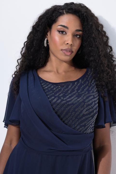 Produktbild Ulla Popken Midi-Abendkleid, Chiffon, Drapierung (52)