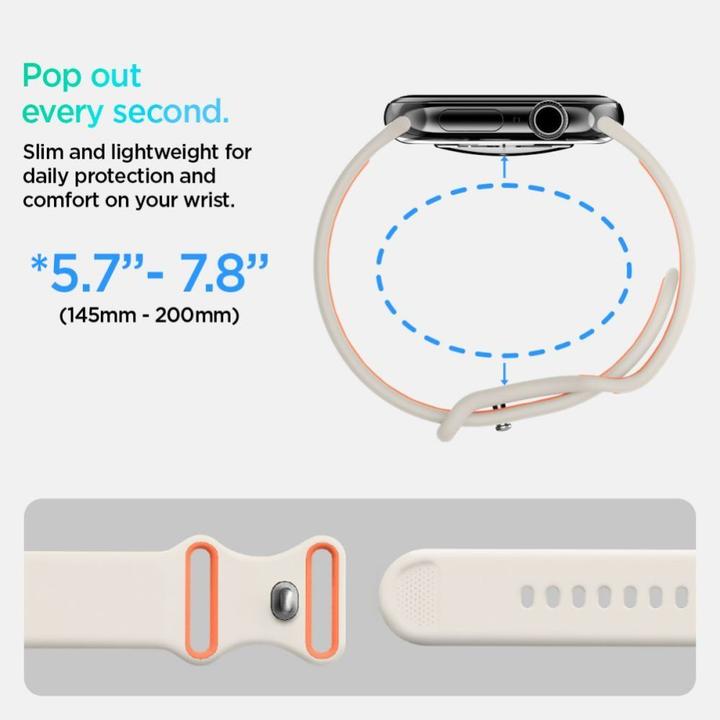 Image du produit Spigen Band Nano Pop for Apple Watch 6/7/8/9/10/SE/Ultra 1/Ultra 2 (44/45/46/49 mm) beige (44 mm, 45 mm, 46 mm, 49 mm, Plastique, Silicone)