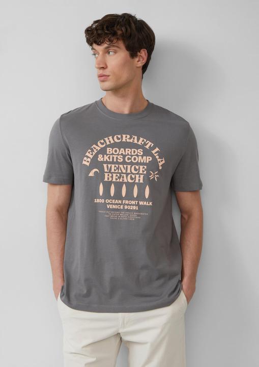 Produktbild S.Oliver T-Shirt Baumwoll-T-Shirt mit Crewneck und Artwork (M)