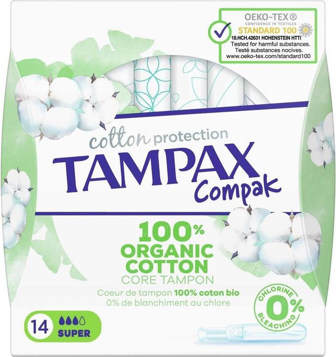 Productafbeelding Tampax Compak Cotton Protection Super Tampons met Applicator 14 Stuks