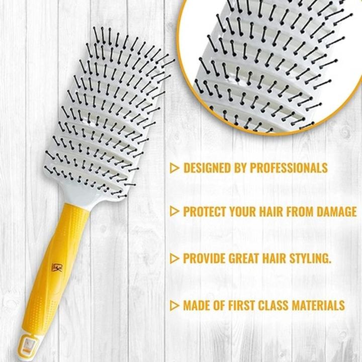 Actual product image Gk Hair Global Keratin Vent Brush 3 Inches for Hair Styling Detangling Blow Drying Curved Vented Lon