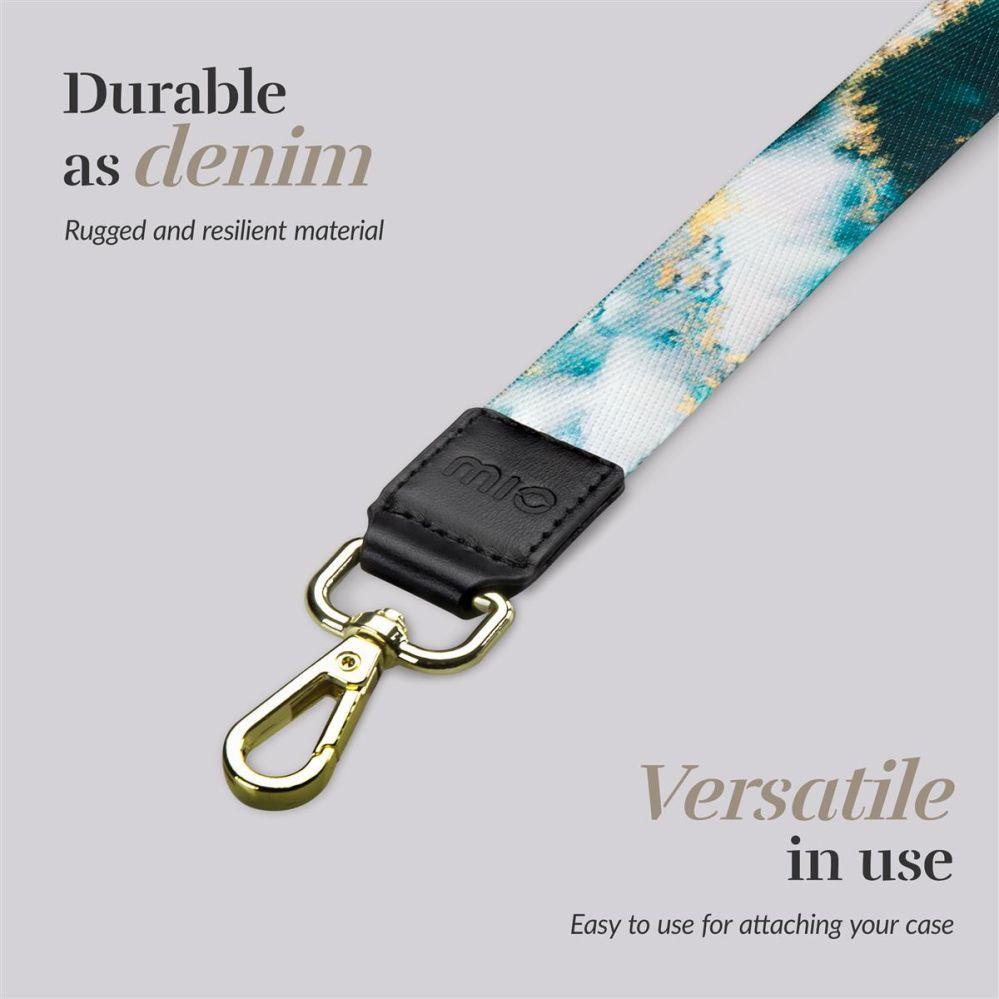 Mio Back panel cover Lanyard strap Green Marble, Cordino per smartphone, Verde