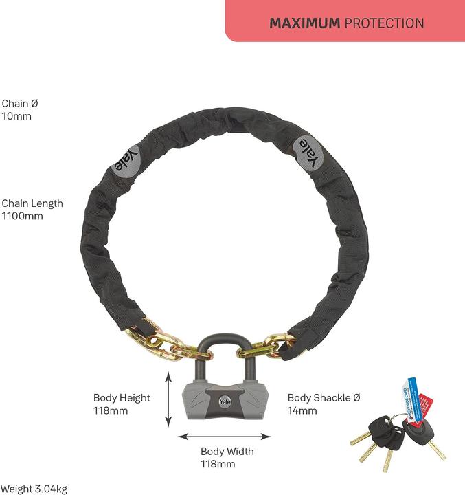 Actual product image Yale Maximum Security Bike Lock