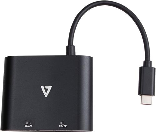 Produktbild V7 USB C AdapterUSB to 2X HDMI (USB-C, 2 Ports)